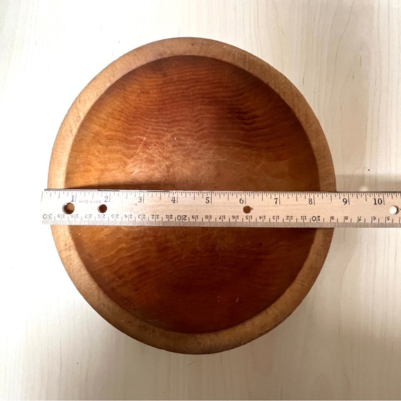 Oval Wooden Bowl- orange and brown hues. Rustic Vintage EUC - Picture 4 of 5